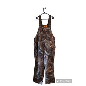Field & Stream Camo Bib Overalls Adjustable Mens Size 2XL Mossy Oak Insulated